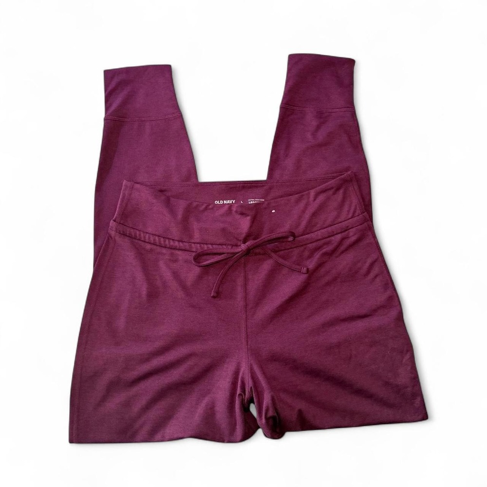 Old Navy extra high rise cloud comfy burgundy leggings size L